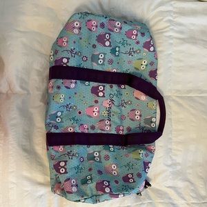 Pottery Barn kids owl duffel bag